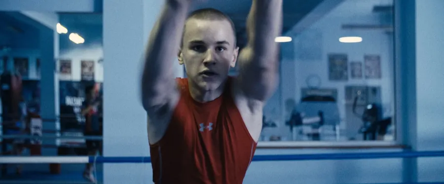 Łukasz training in the boxing gym