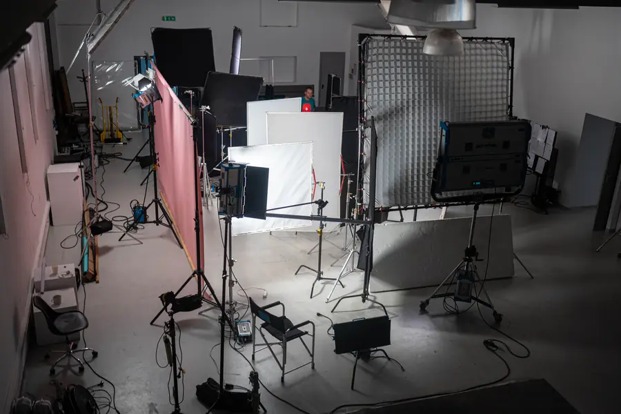 Lighting set-up in the studio